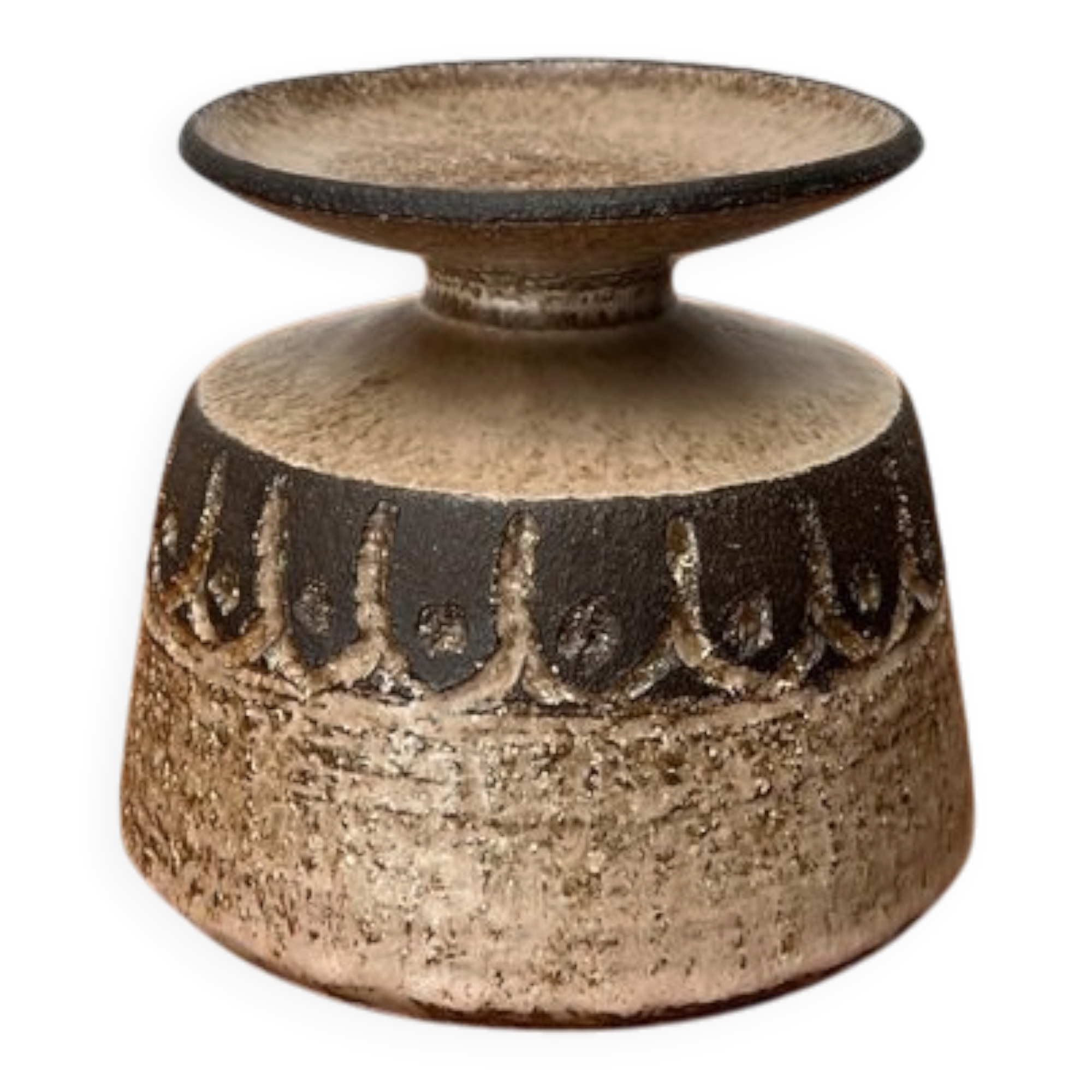 Danish Scandinavian pottery vase from the mid-century Lovemose Denmark, 1960s.