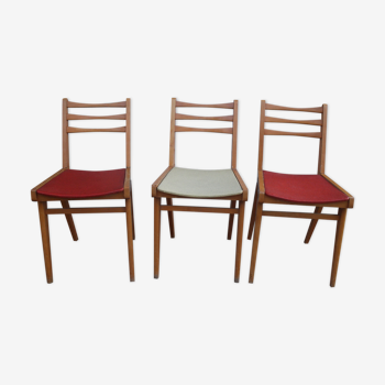 Trio de chaises vintage 1960