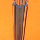 Années 1970  Vase soliflore   Verre transparent / turquoise