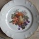 Set of 5 antique Limoges porcelain plates L.J.V with fruit decoration