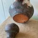 Enamelled terracotta teapot signed Keka