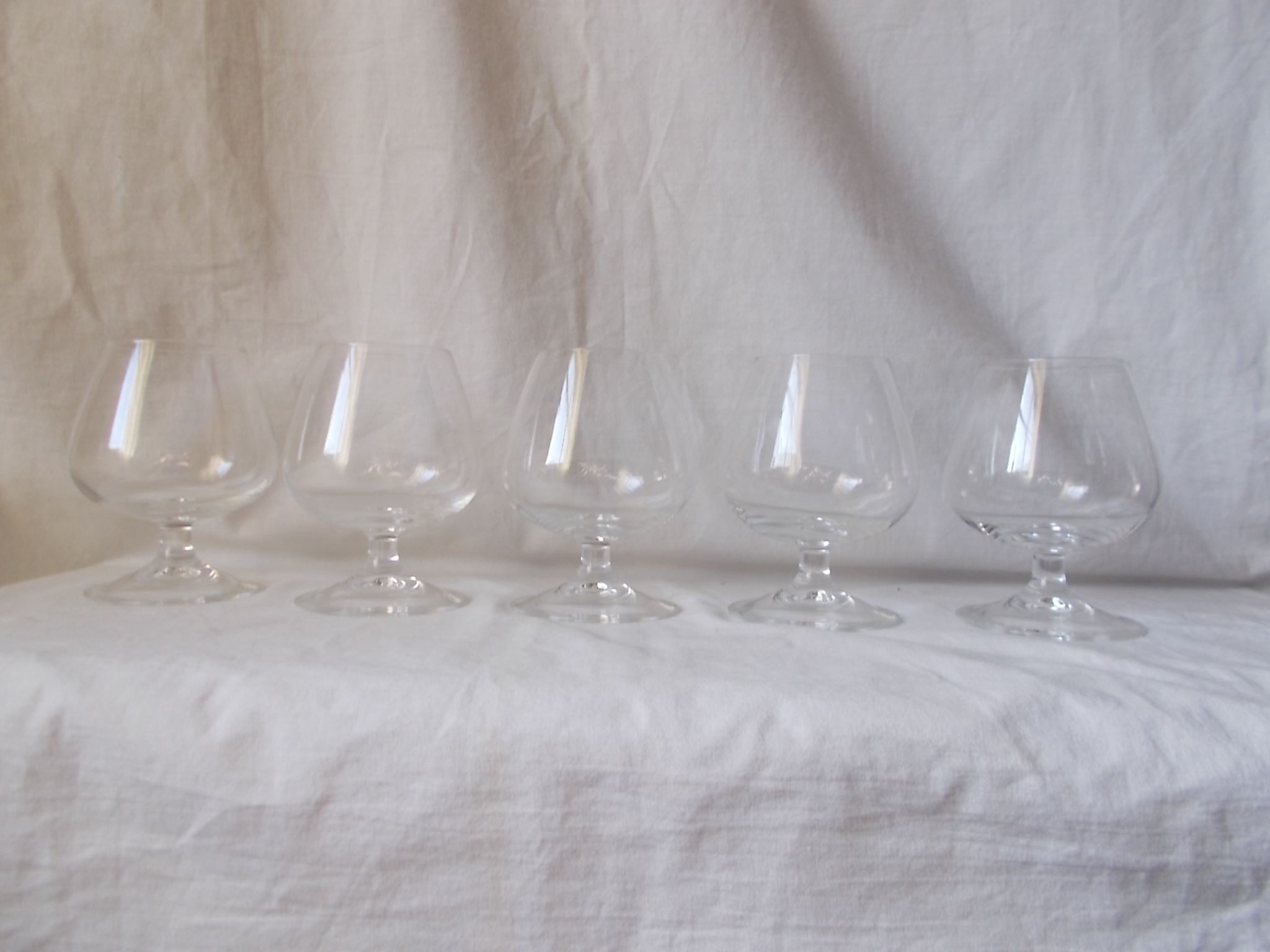 Set of 5 antique crystal glasses
