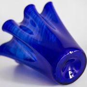 Vintage dark navy blue artistic vase from the mid-20th century.