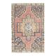 Vintage Turkish Oushak handmade wool cotton pink area rug 106x167