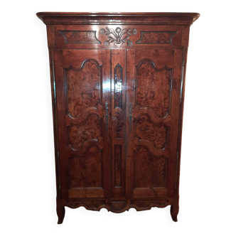Louis XV Bressanne cupboard in elm burl