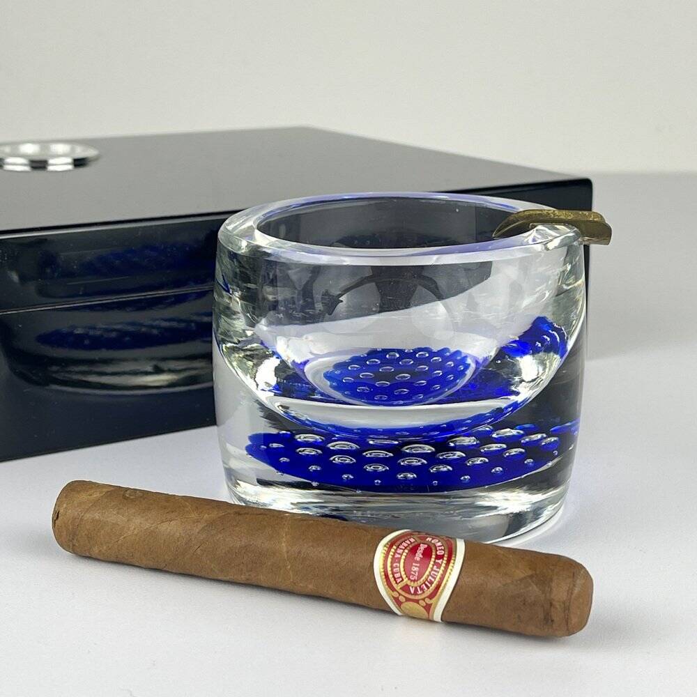 Blue Murano glass ashtray, Italy, 1970s