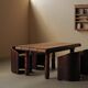 Modernist table in oak and walnut, France, Art Deco, circa 1940.