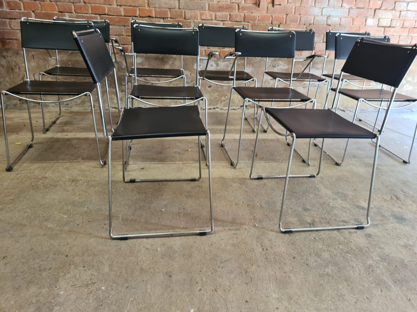 Set of 8 vintage design chairs by Giandomenico Belotti for Alias