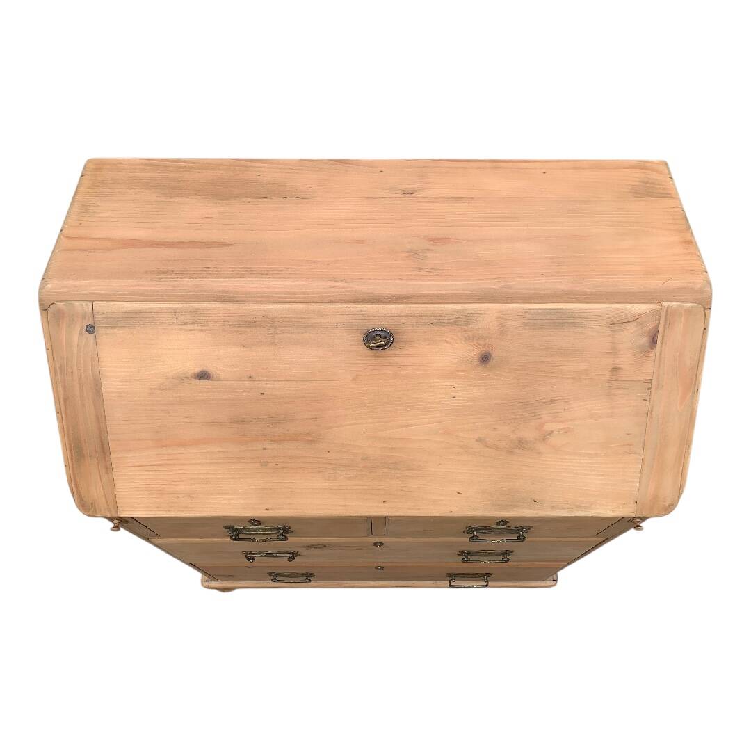 Commode, English slant-front desk, 19th century.
