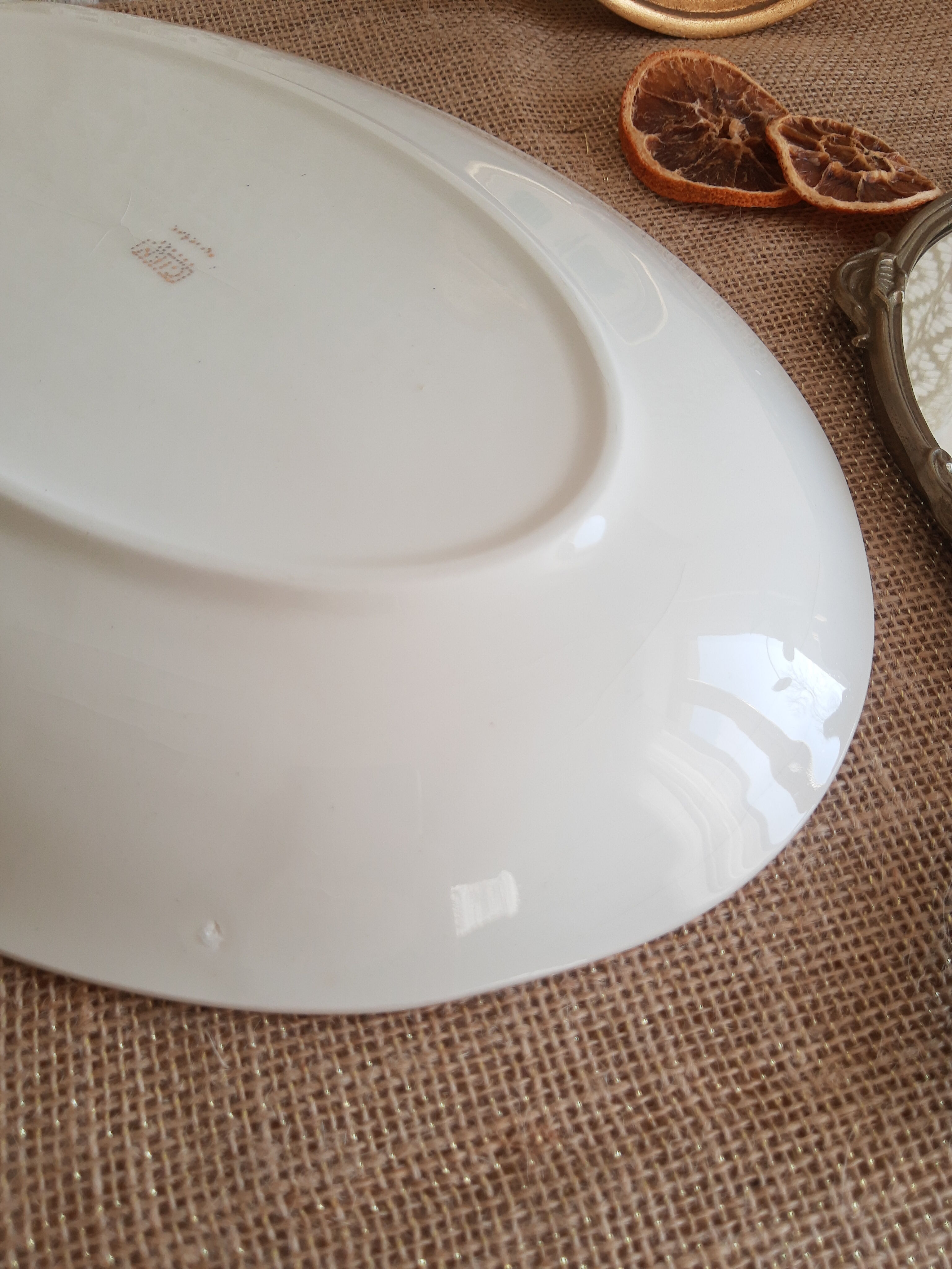 Large oval dish Gien model Floreal - vintage
