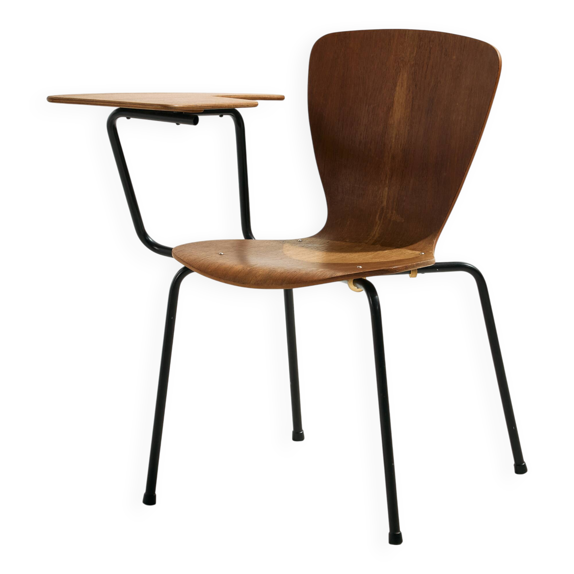 Teak chair with writing tablet