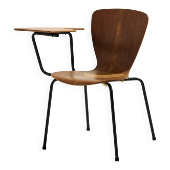 Teak chair with writing tablet
