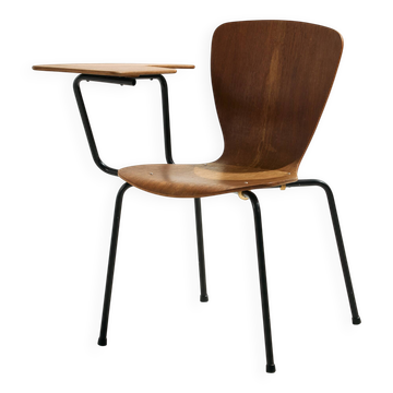 Chaise en teck avec tablette écritoire