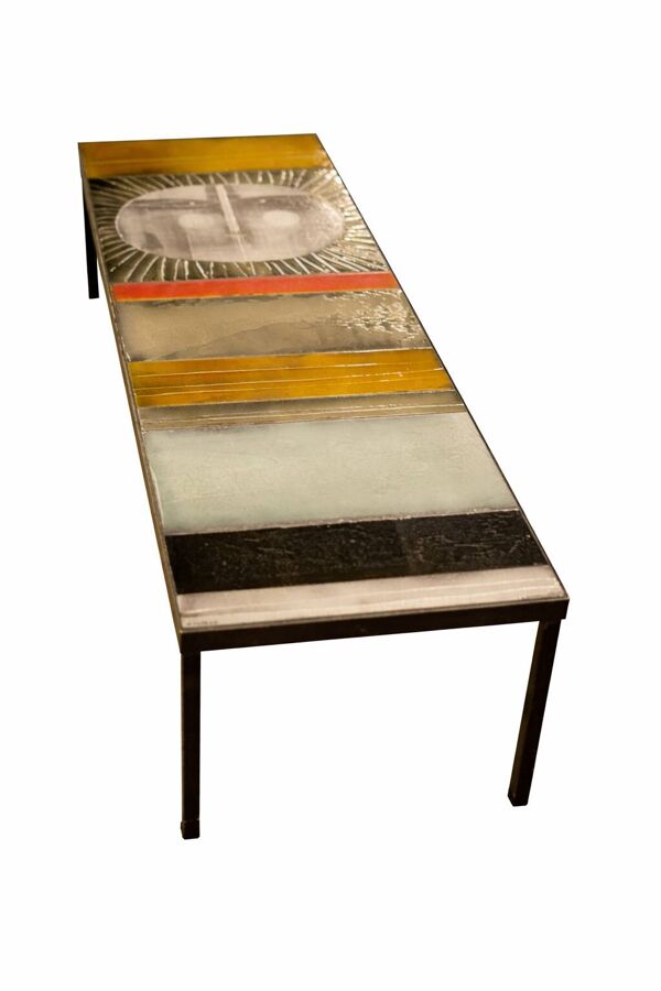 Table basse rectangulaire modele soleil roger capron