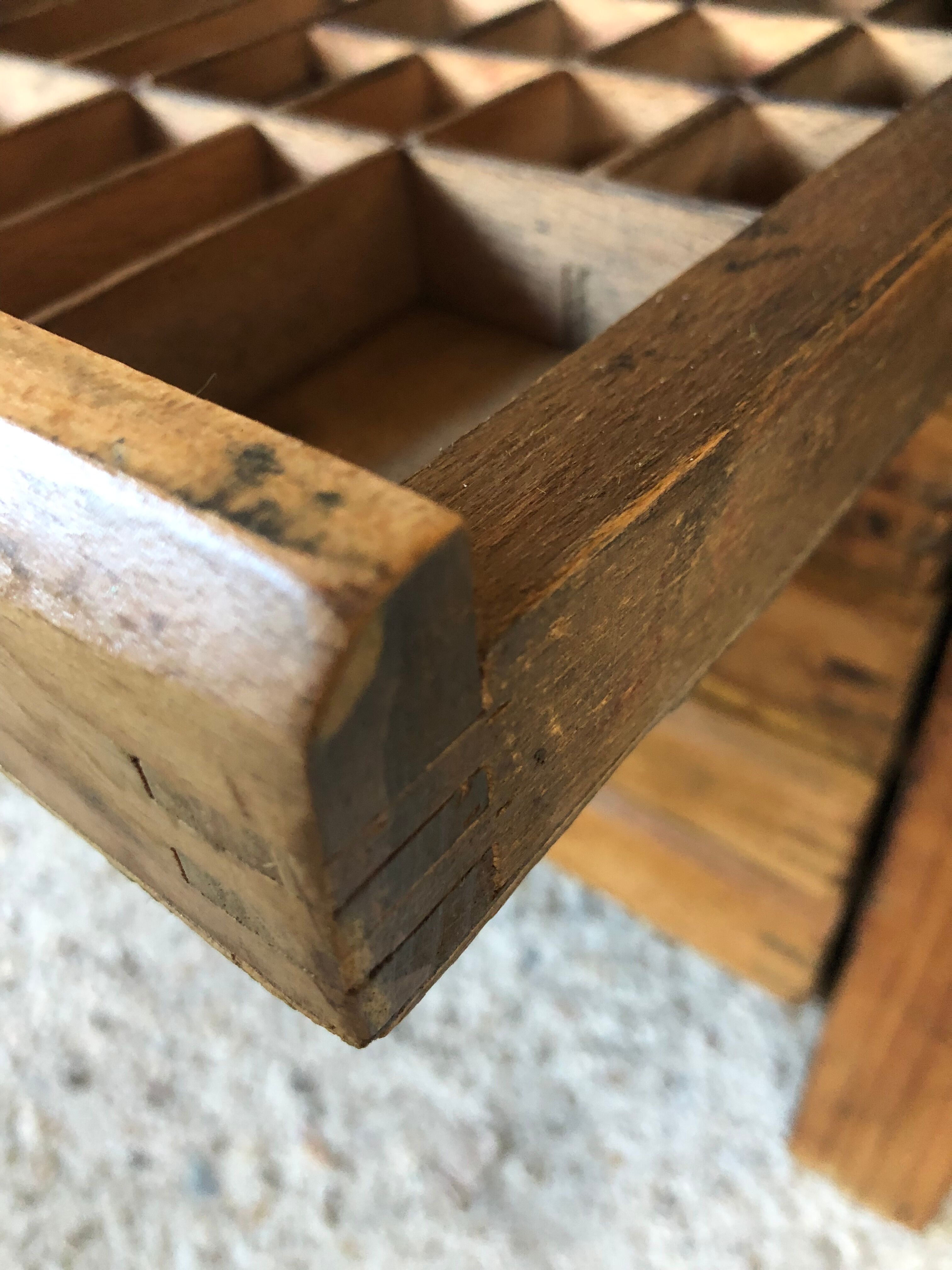 Oak craft cabinet has 13 drawers circa 40's / 50's