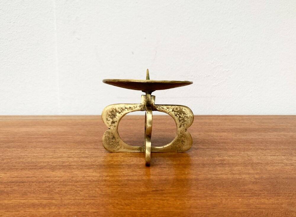 Mid-century brutalist metal candlestick, 1960s