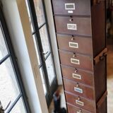 A vintage Roneo industrial flapper from the 1950s with a rusty patina