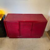 70s cane and lacquered rattan sideboard