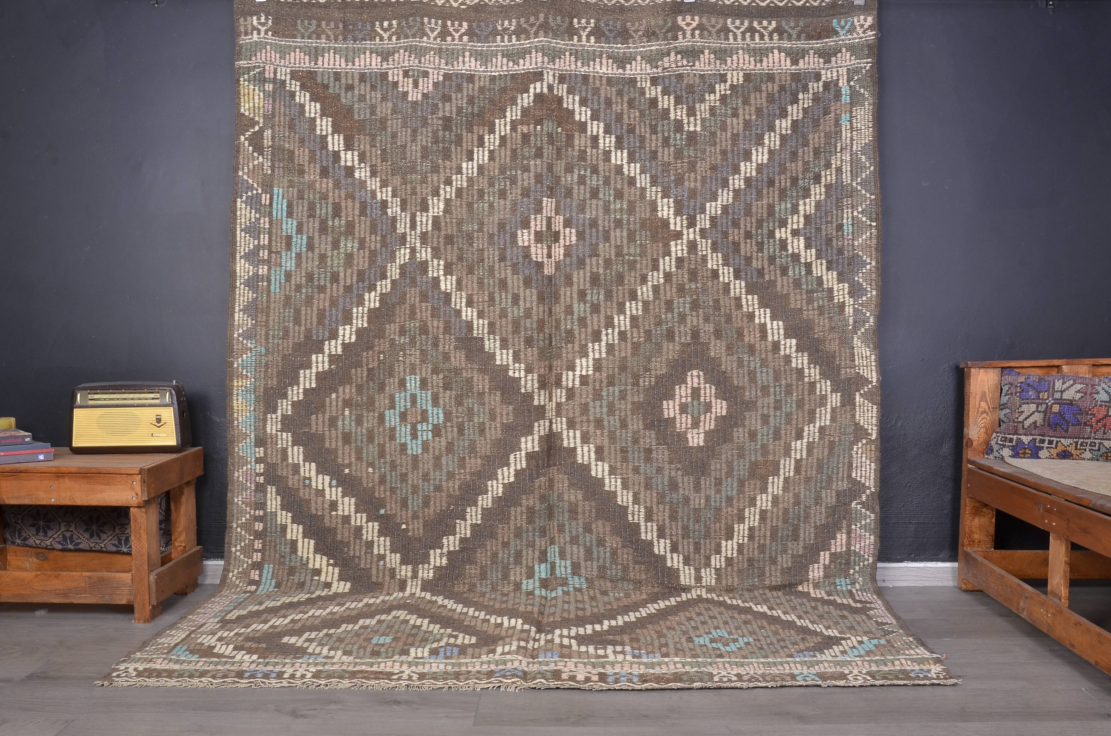 Oushak Decorative Kilim Rug 1884