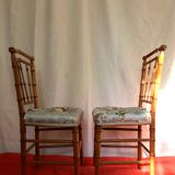 Pair of chairs bamboo collection Napoleon III