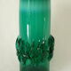 Vase en verre soufflé vert vintage, Pologne