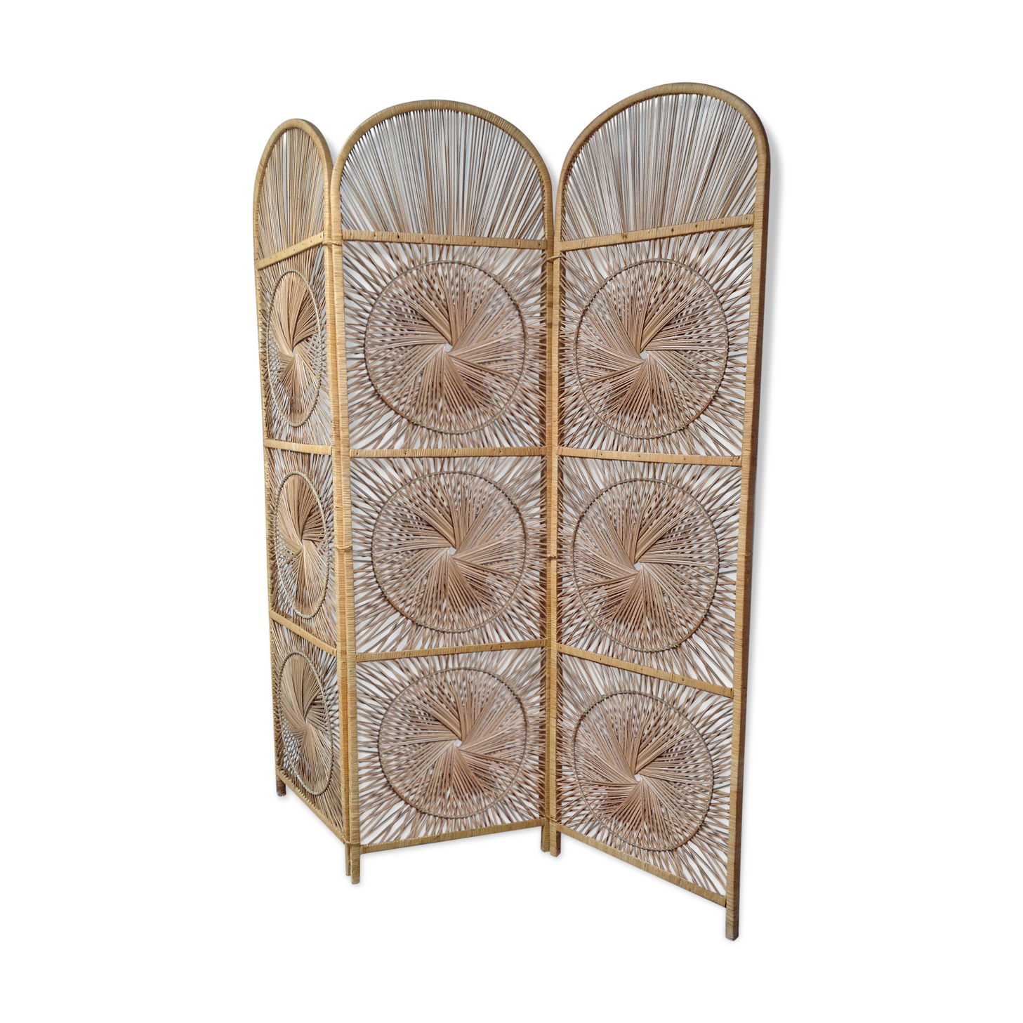 Vintage rattan screen