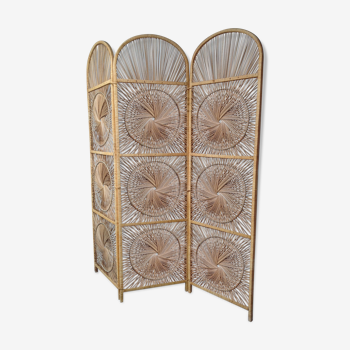 Vintage rattan screen