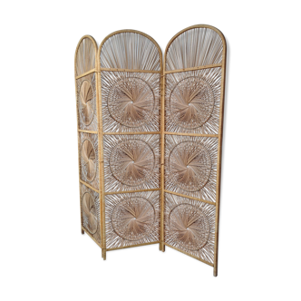 Vintage rattan screen