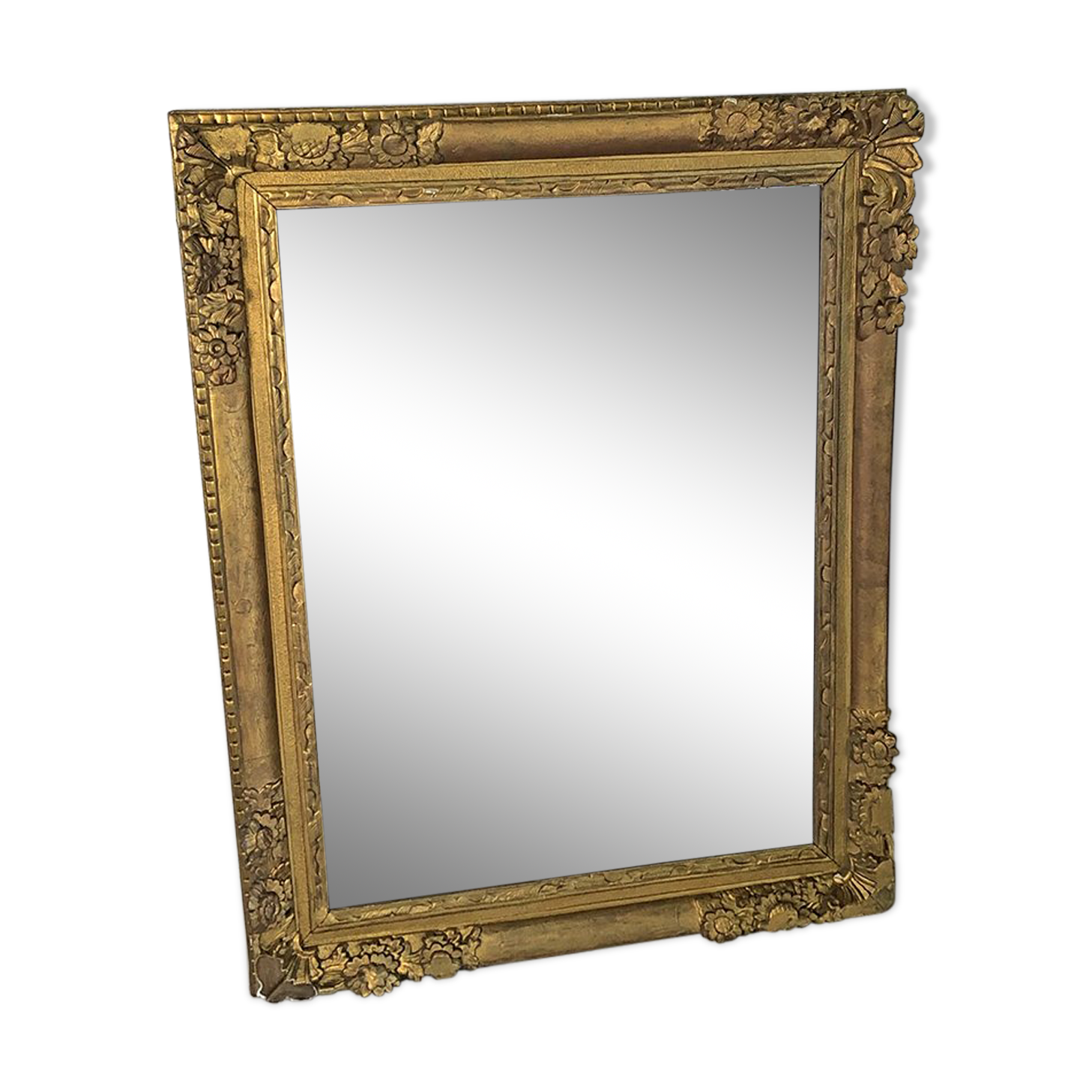 Old bevelled ice mirror 95x76cm