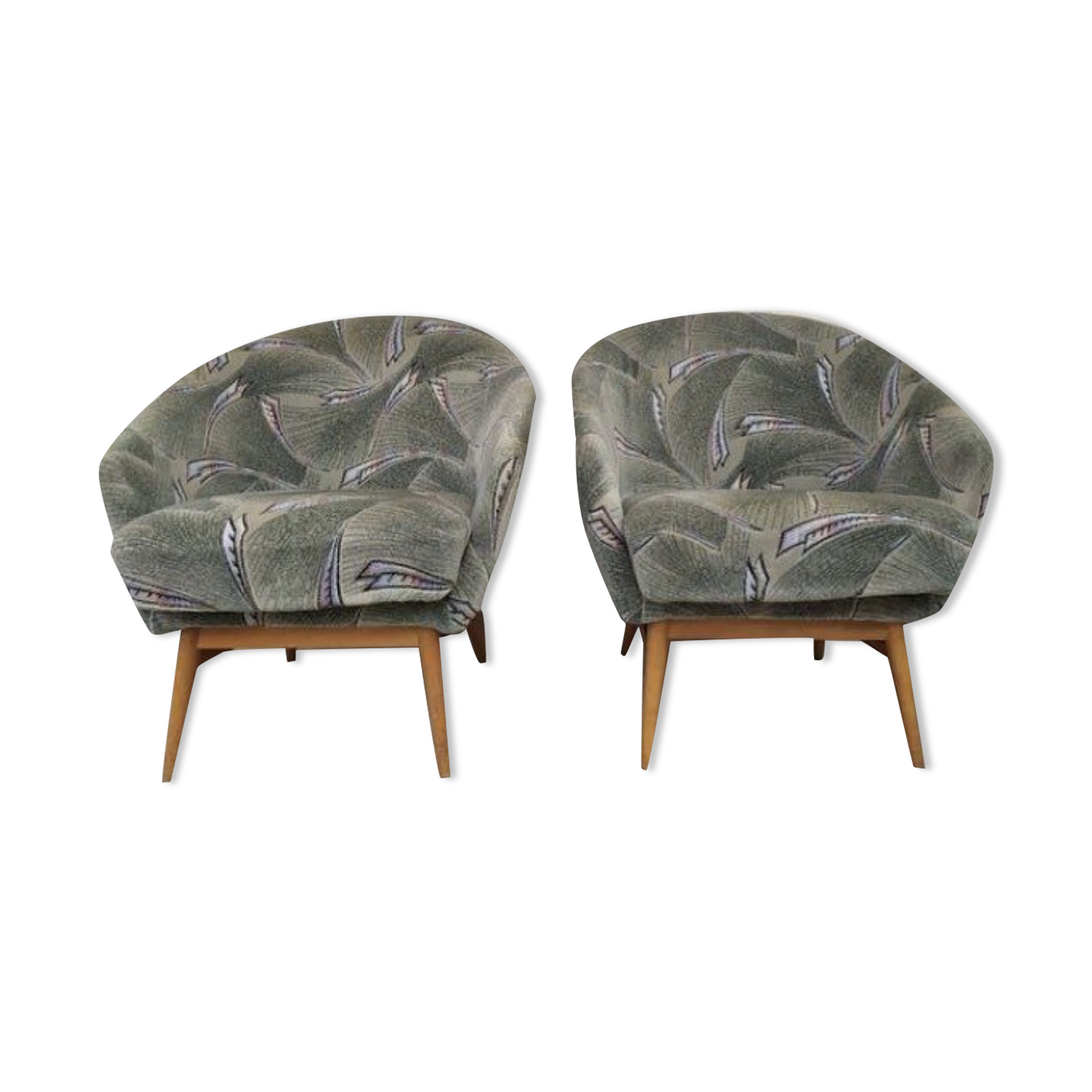 Pair of vintage bucket chairs 60s