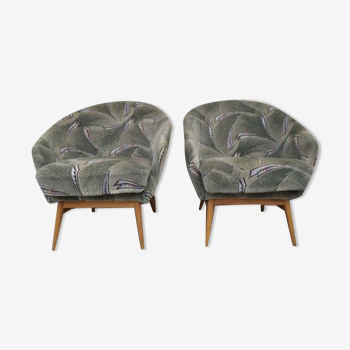 Pair of vintage bucket chairs 60s