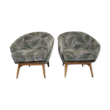 Pair of vintage bucket chairs 60s