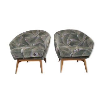 Pair of vintage bucket chairs 60s