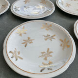 Assiettes anciennes a dessert élégantes en porcelaine de limoges