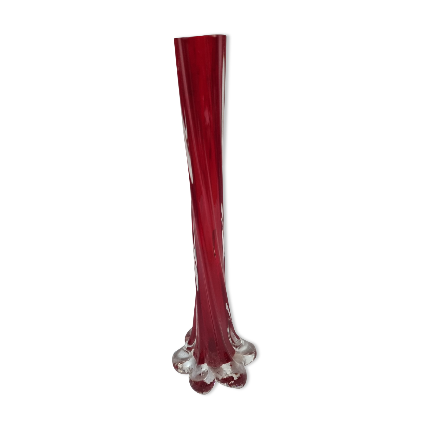 Vase soliflore blown glass from 1970