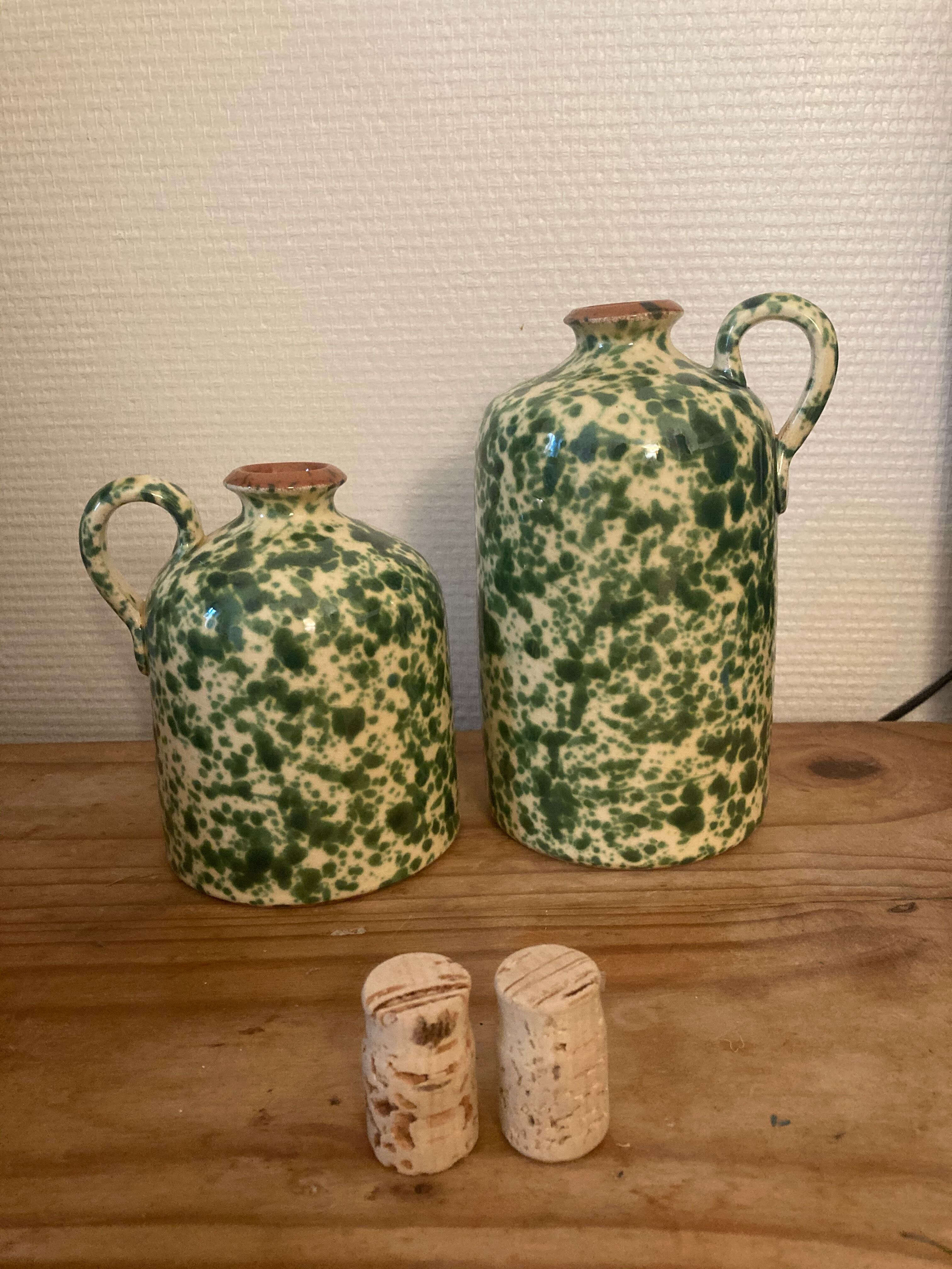 2 Speckled sandstone jars