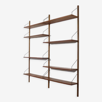 Systeme mural d'etageres scandinave en teck 1960