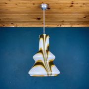 Mid-century brown opaline glass pendant, Murano, Italy, 1950s