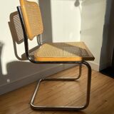 Paire de chaises cannées italiennes design Breuer