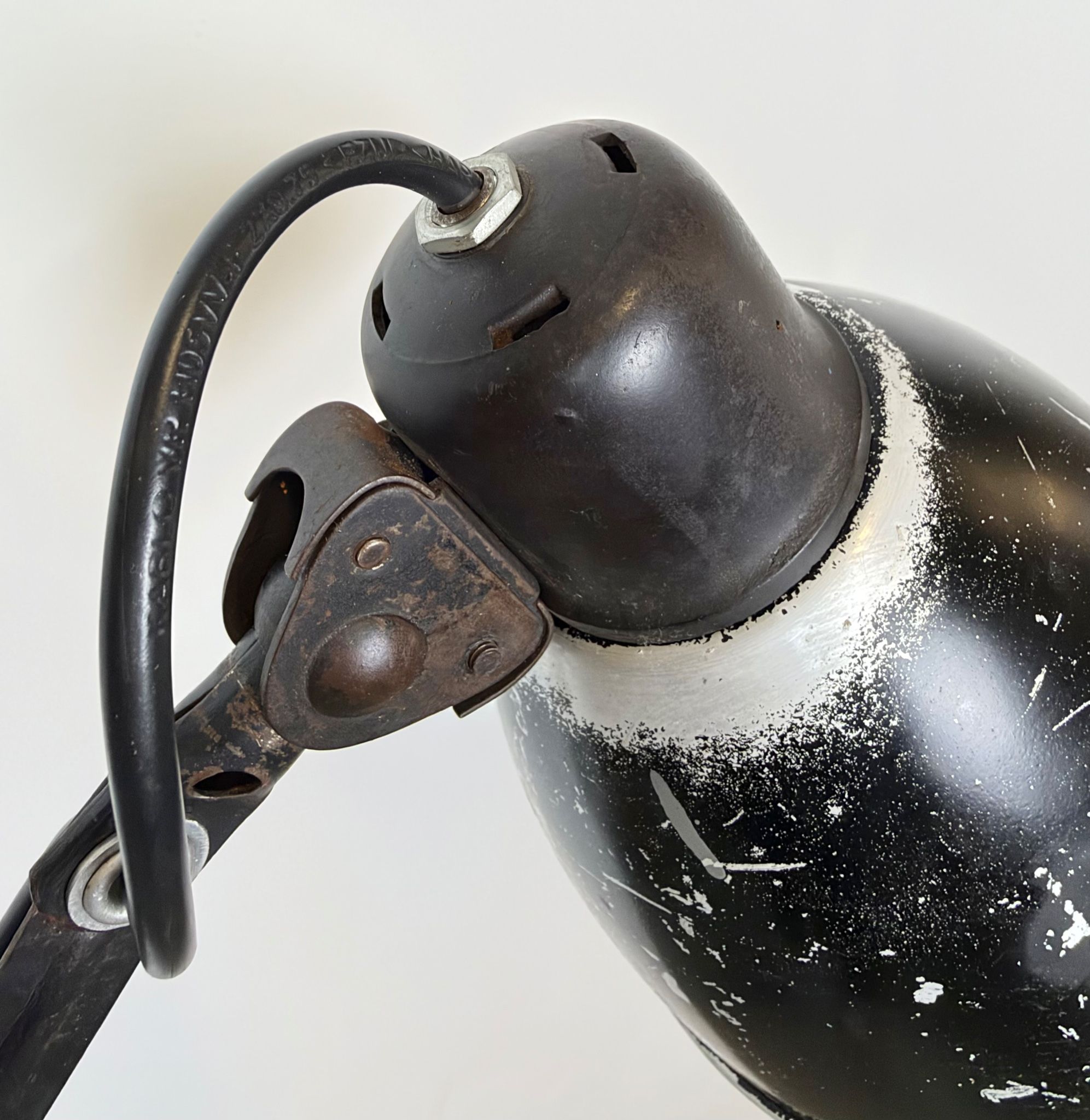 Industrial Black Scissor Wall Lamp, 1950s