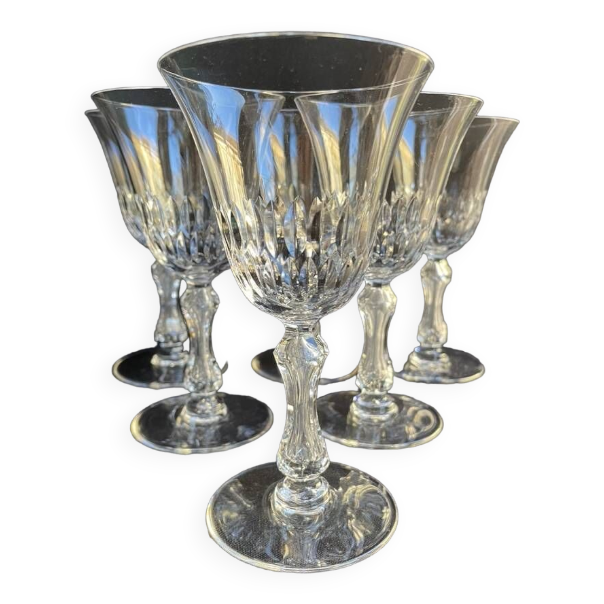6 Saint Louis water glasses cut Lozère service stamped