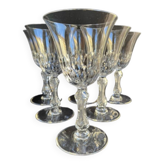 6 Verres à eau Saint Louis service Lozère taillé estampillés