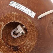 Lampe boule en bois, abat jour avec fleurs séchées