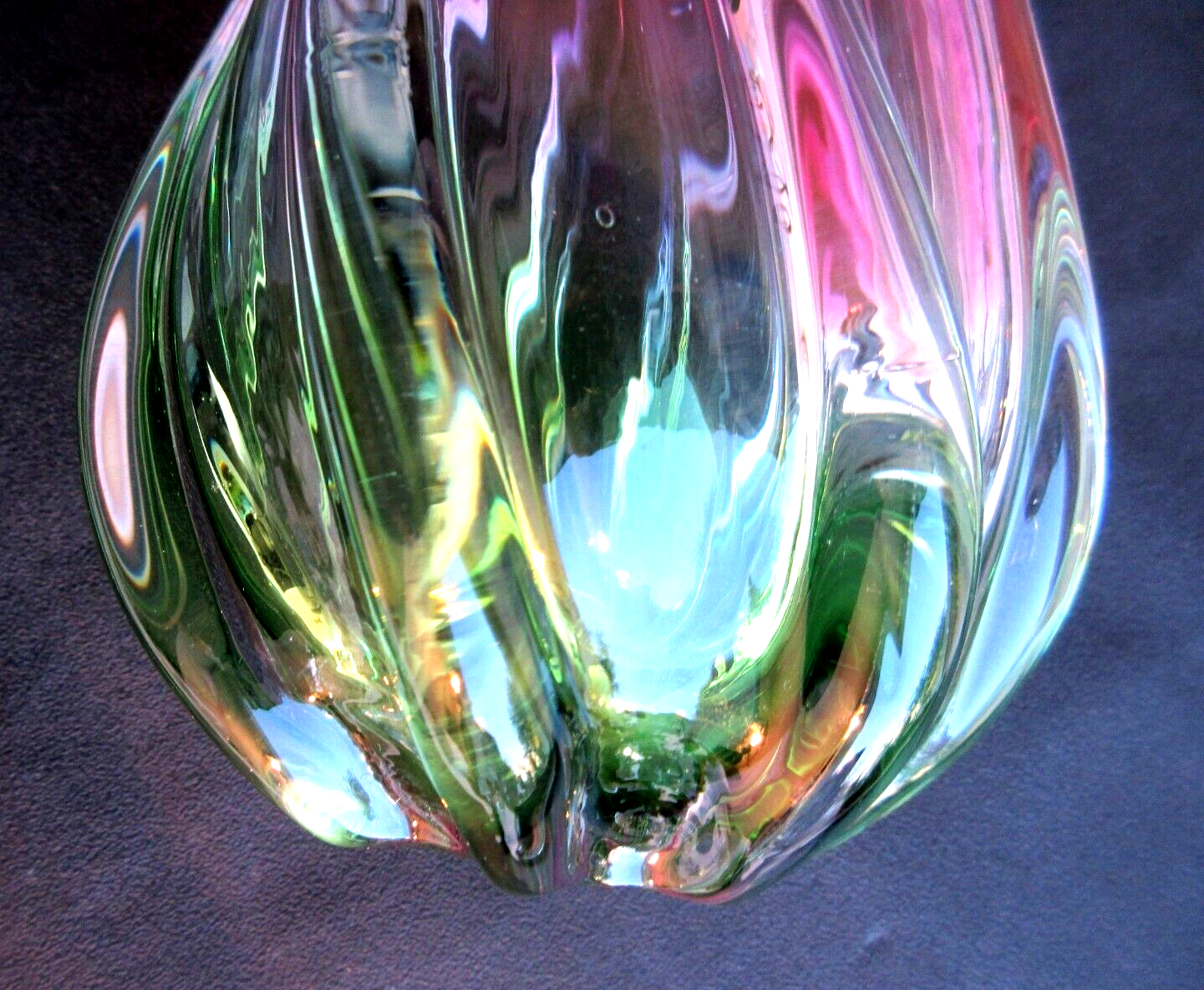 Murano crystal art deco vase