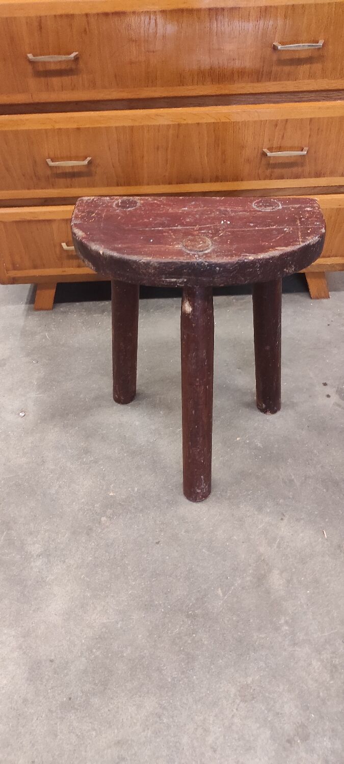 Farm tripod stool in rustic country fir