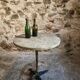 Bistro table / old garden with a cast iron base and stone top, France
