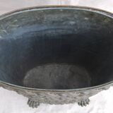 UMBRELLA HOLDER in copper with decoration in repelled CHERUBIN PUTTI ANGELOT, copperware XIX th century