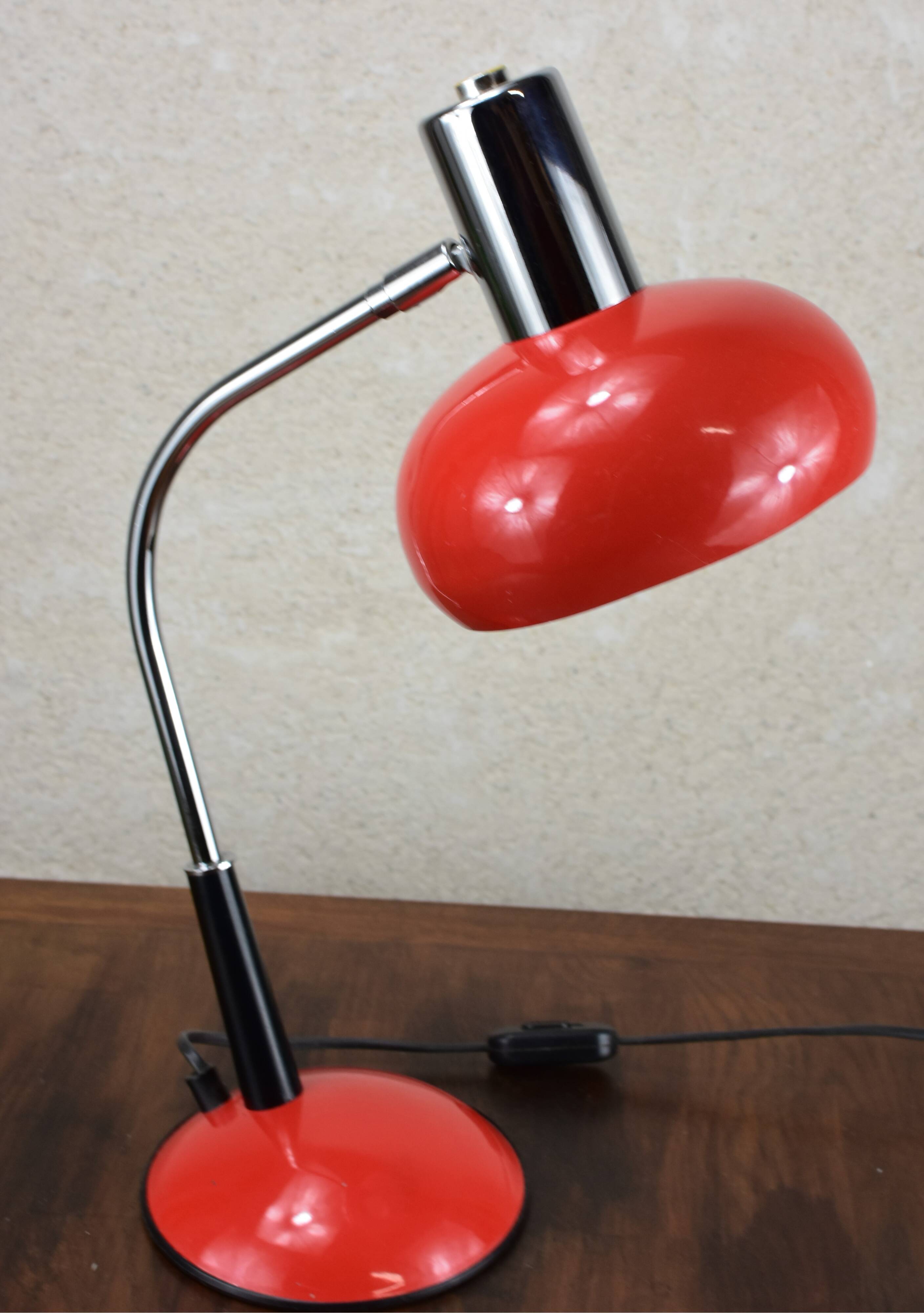 red vintage desk lamp