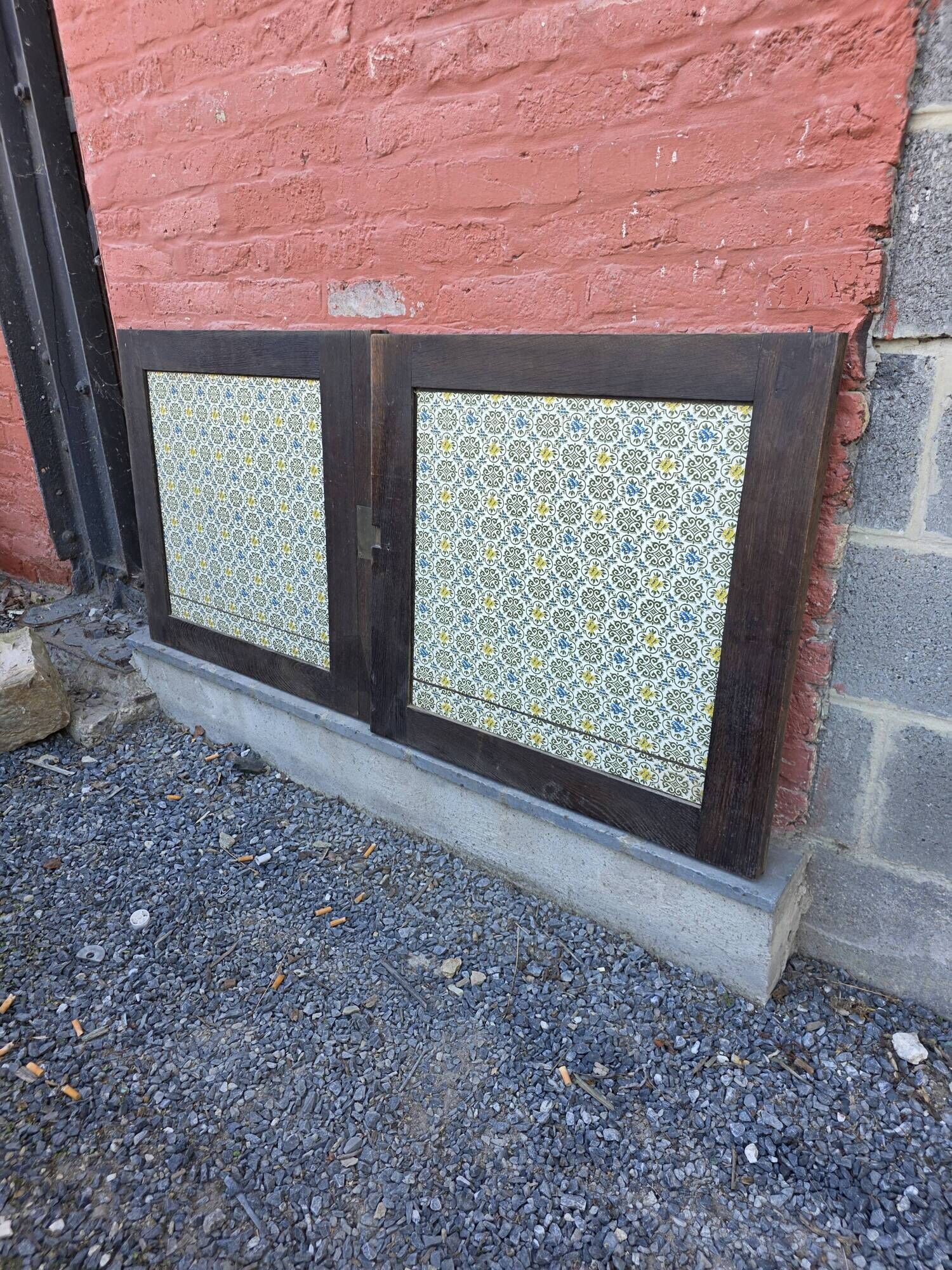 Pair of old solid oak doors