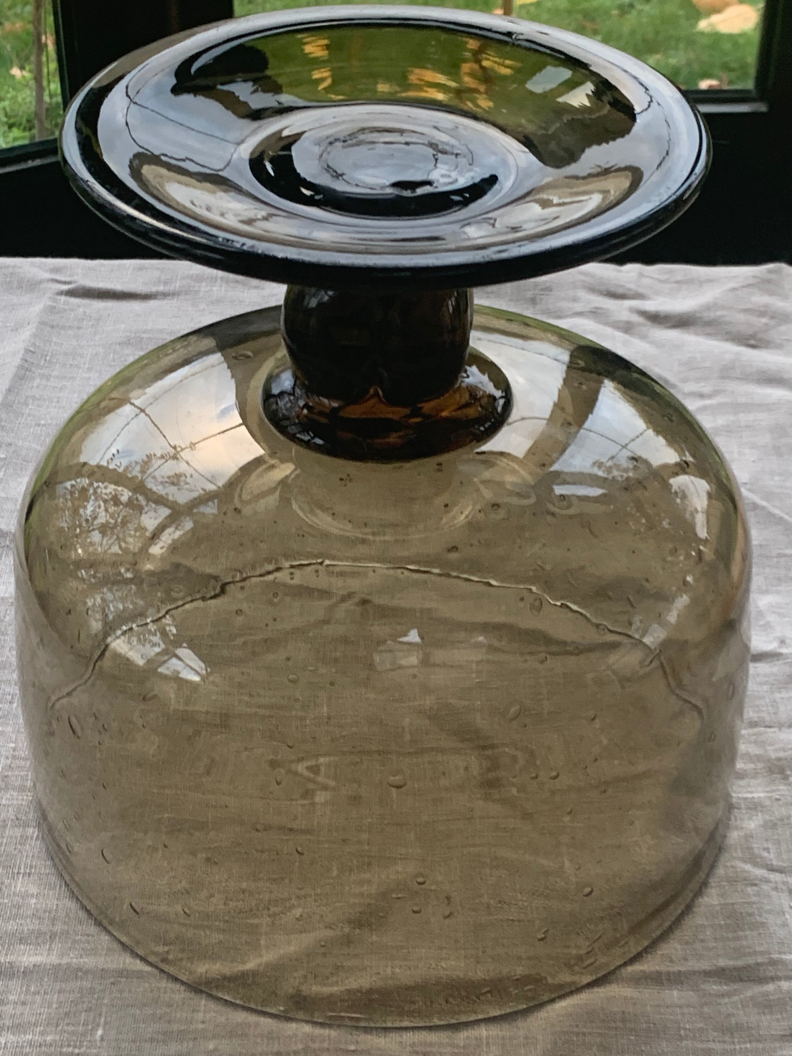 Fruit cup in brown blown glass the vintage France rocker